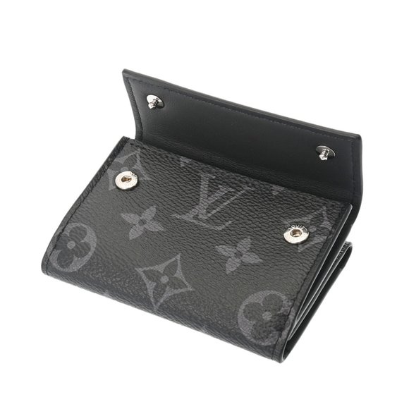 LOUIS VUITTON Louis Vuitton Monogram Eclipse Discovery Compact Wallet Black/G... - Picture 8 of 12